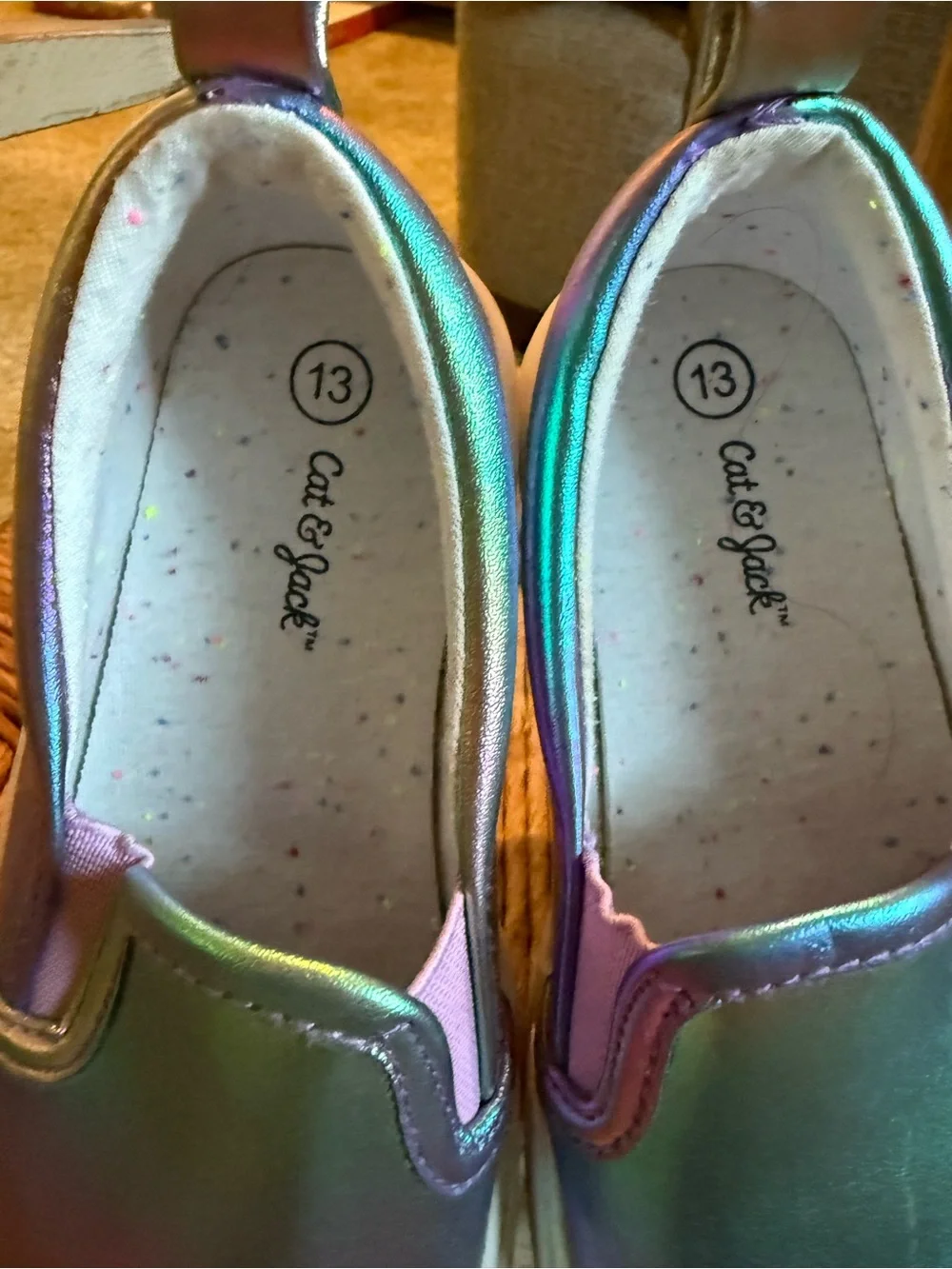 Cat and Jack Iridescent Slip-On Sneakers